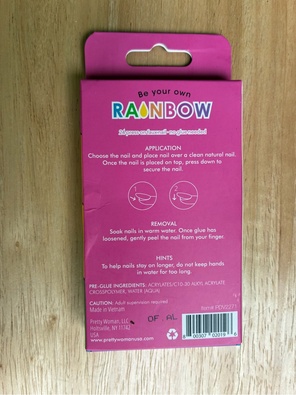 Pretty Woman Be Your Own Rainbow Kids Press On Nails 24 Pc - Picture 2 of 3